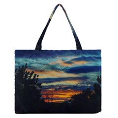 Blue Sunset Zipper Medium Tote Bag by okhismakingart