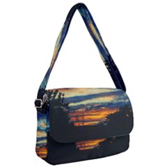 Blue Sunset Courier Bag by okhismakingart