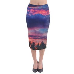 Afternoon Majesty Velvet Midi Pencil Skirt by okhismakingart