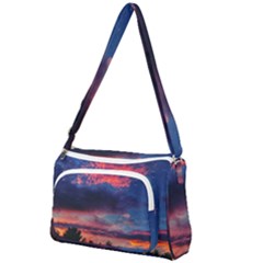 Afternoon Majesty Front Pocket Crossbody Bag by okhismakingart