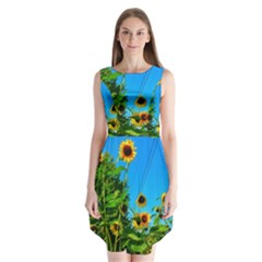 Bright Sunflowers Sleeveless Chiffon Dress   by okhismakingart