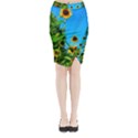 Bright Sunflowers Midi Wrap Pencil Skirt View1