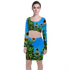 Bright Sunflowers Top And Skirt Sets