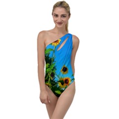 Bright Sunflowers To One Side Swimsuit by okhismakingart