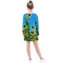 Bright Sunflowers Kids  Long Sleeve Dress View2