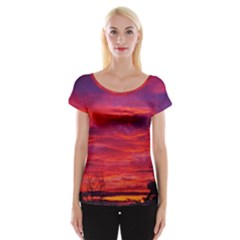 Warm Landscape Cap Sleeve Top by okhismakingart