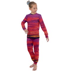 Warm Landscape Kids  Long Sleeve Set  by okhismakingart