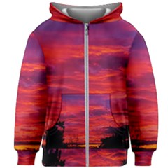 Warm Landscape Kids  Zipper Hoodie Without Drawstring by okhismakingart