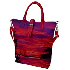 Warm Landscape Buckle Top Tote Bag by okhismakingart