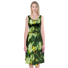 Big Sunflowers Midi Sleeveless Dress by okhismakingart