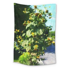 Big Sunflowers Large Tapestry by okhismakingart