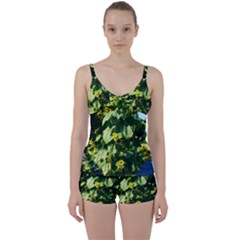 Big Sunflowers Tie Front Two Piece Tankini by okhismakingart