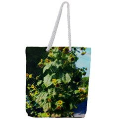 Big Sunflowers Full Print Rope Handle Tote (large) by okhismakingart