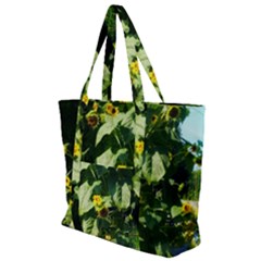 Big Sunflowers Zip Up Canvas Bag by okhismakingart