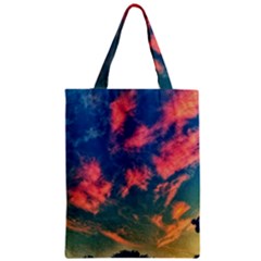 Brushstroke Skies Zipper Classic Tote Bag by okhismakingart