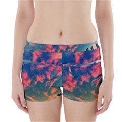 Brushstroke Skies Boyleg Bikini Wrap Bottoms by okhismakingart