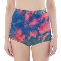 Brushstroke Skies High-waisted Bikini Bottoms by okhismakingart