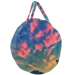 Brushstroke Skies Giant Round Zipper Tote by okhismakingart