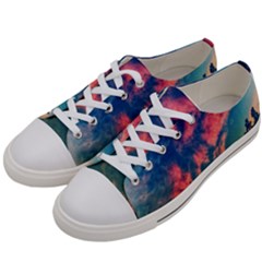 Brushstroke Skies Women s Low Top Canvas Sneakers by okhismakingart