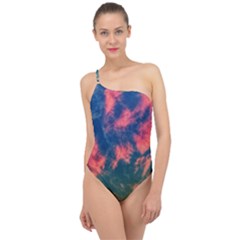 Brushstroke Skies Classic One Shoulder Swimsuit by okhismakingart