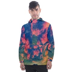 Brushstroke Skies Men s Front Pocket Pullover Windbreaker