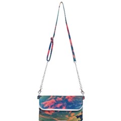 Brushstroke Skies Mini Crossbody Handbag by okhismakingart