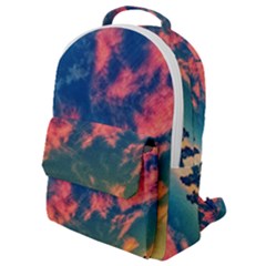 Brushstroke Skies Flap Pocket Backpack (small)