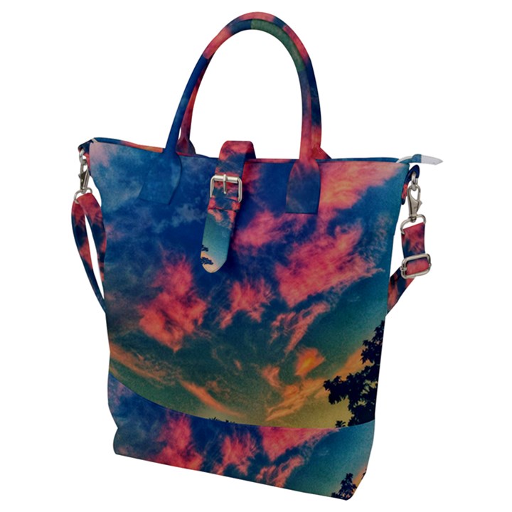 Brushstroke Skies Buckle Top Tote Bag