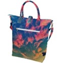 Brushstroke Skies Buckle Top Tote Bag View2