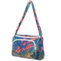 Brushstroke Skies Front Pocket Crossbody Bag by okhismakingart