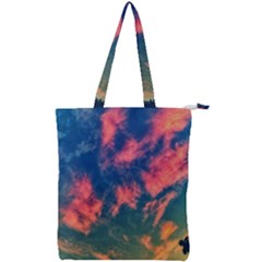 Brushstroke Skies Double Zip Up Tote Bag by okhismakingart