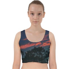 Pink Streaks Velvet Racer Back Crop Top