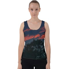 Pink Streaks Velvet Tank Top