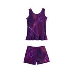 Purple Sunflower Kids  Boyleg Swimsuit