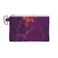 Purple Sunflower Canvas Cosmetic Bag (medium) by okhismakingart