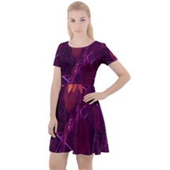 Purple Sunflower Cap Sleeve Velour Dress 