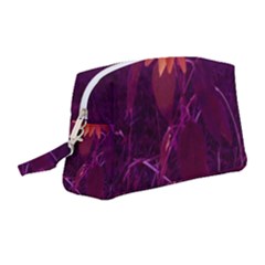 Purple Sunflower Wristlet Pouch Bag (medium)