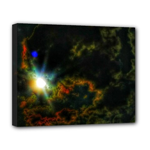 Emerging Sun Deluxe Canvas 20  X 16  (stretched) by okhismakingart