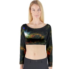 Emerging Sun Long Sleeve Crop Top by okhismakingart