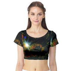 Emerging Sun Short Sleeve Crop Top by okhismakingart