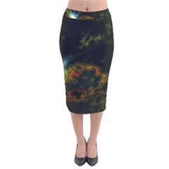 Emerging Sun Velvet Midi Pencil Skirt by okhismakingart