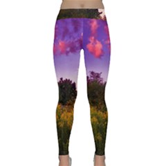 Purple Afternoon Classic Yoga Leggings by okhismakingart