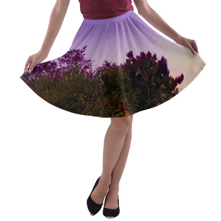 Purple Afternoon A-line Skater Skirt