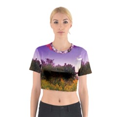 Purple Afternoon Cotton Crop Top by okhismakingart