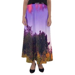 Purple Afternoon Flared Maxi Skirt