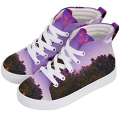 Purple Afternoon Kids  Hi-top Skate Sneakers by okhismakingart