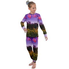 Purple Afternoon Kids  Long Sleeve Set  by okhismakingart