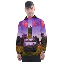 Purple Afternoon Men s Front Pocket Pullover Windbreaker