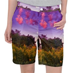 Purple Afternoon Pocket Shorts by okhismakingart