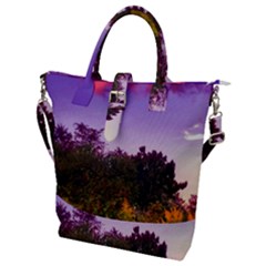 Purple Afternoon Buckle Top Tote Bag